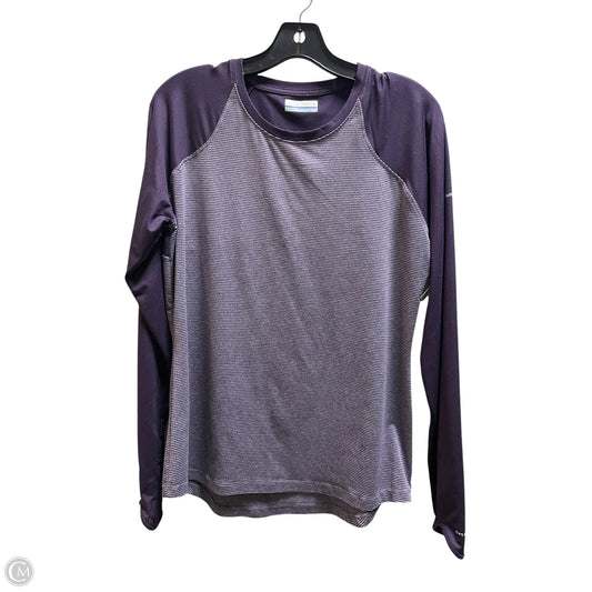Athletic Top Long Sleeve Collar By Columbia In Purple, Size: L