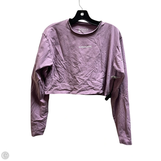Athletic Top Long Sleeve Collar By Alphalete In Purple, Size: S