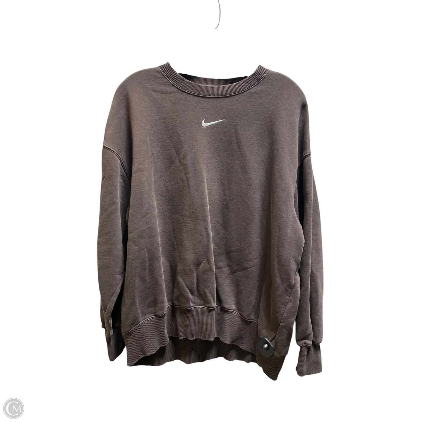 Athletic Sweatshirt Crewneck By Nike Apparel In Brown, Size: M