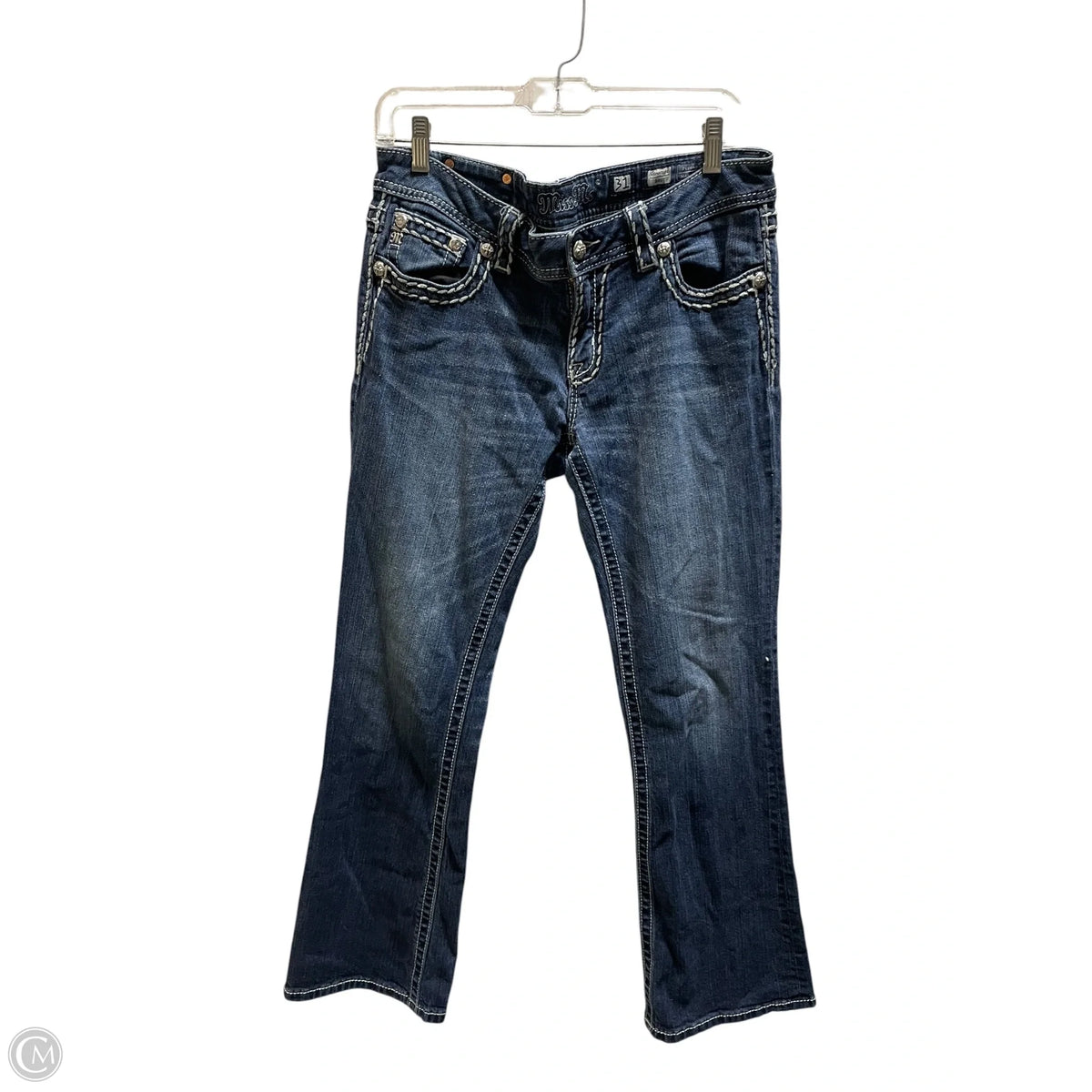 Jeans Straight By Miss Me In Blue Denim, Size: 12