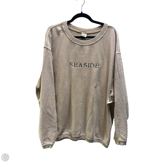 Top Long Sleeve By Chicka-d In Tan, Size: Xl