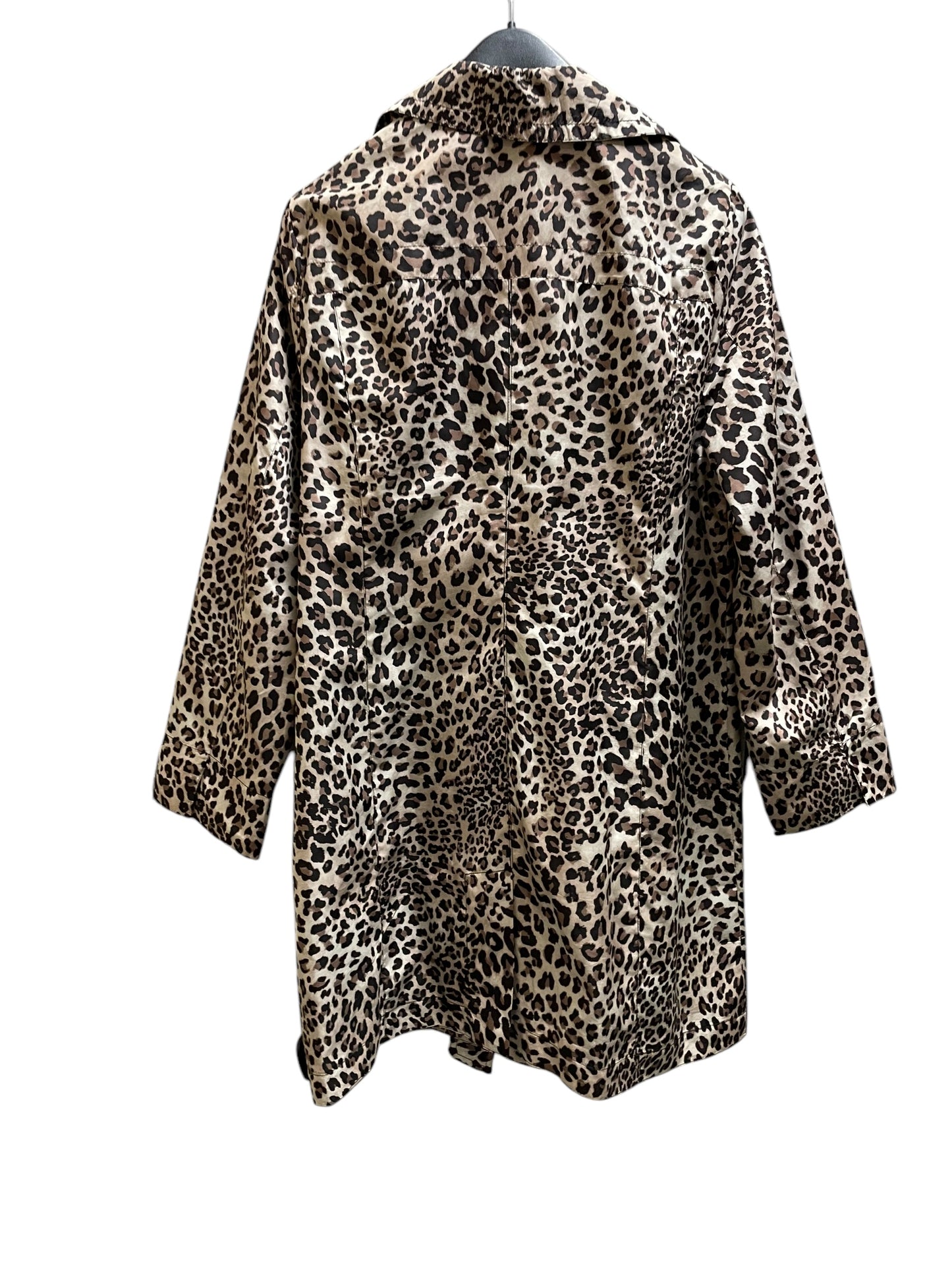 Jacket Windbreaker By Chicos In Animal Print, Size: M