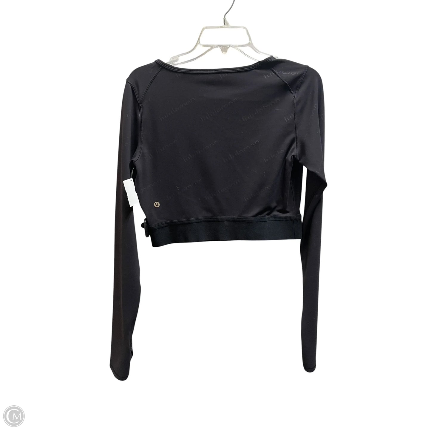 Athletic Top Long Sleeve Collar By Lululemon In Black, Size: 10