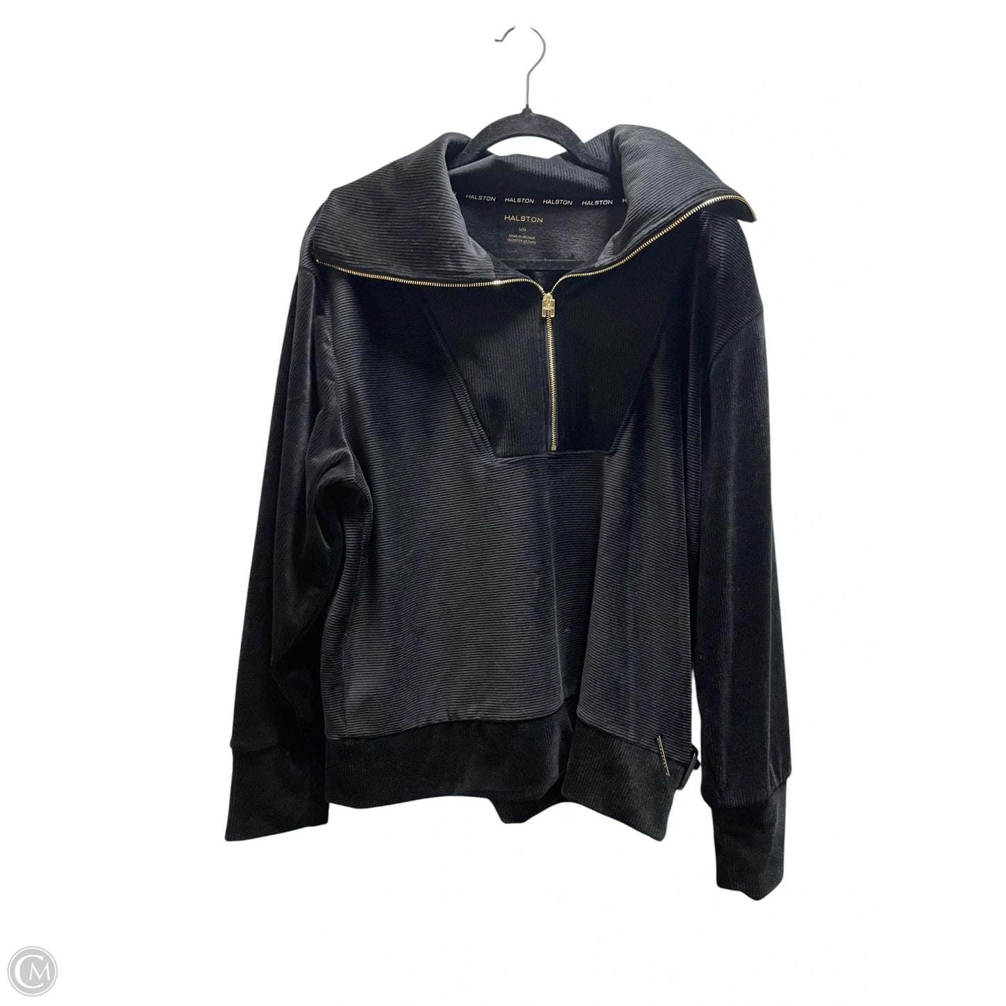 Sweatshirt Designer By Halston In Black, Size: L