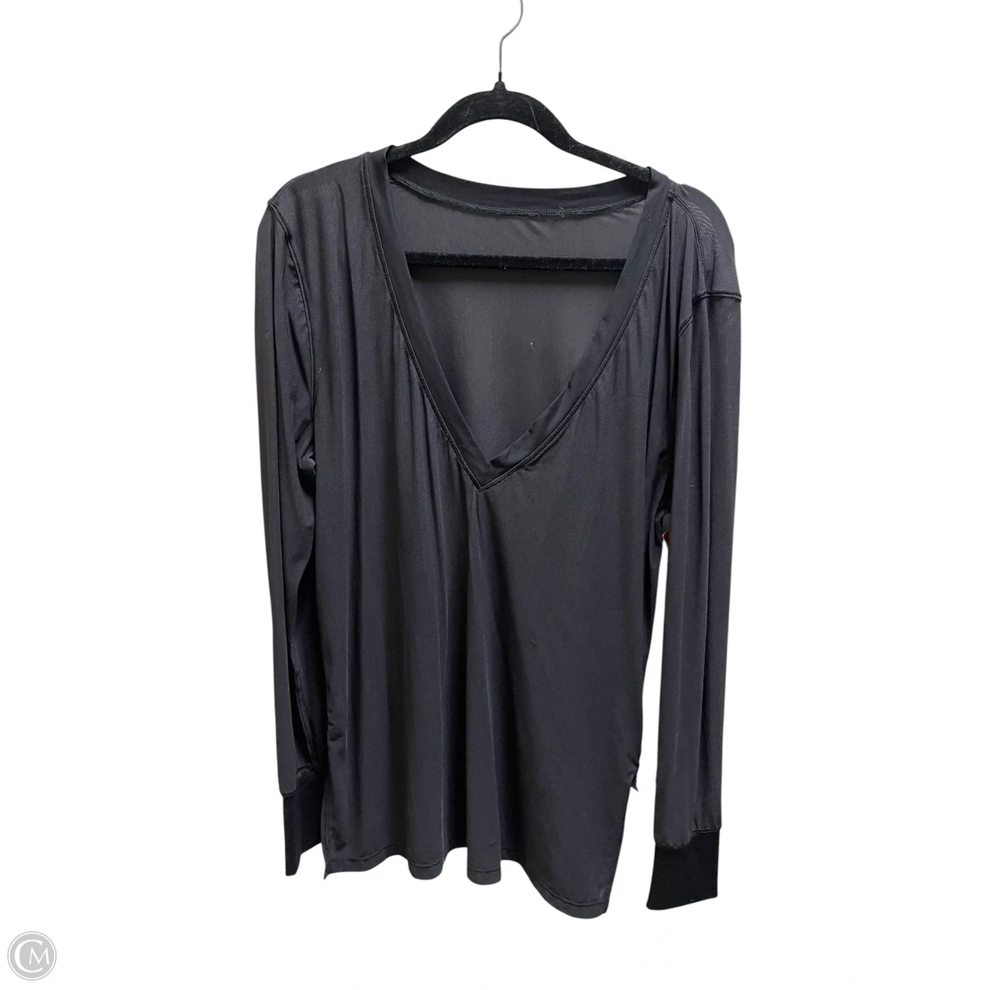 Athletic Top Long Sleeve Collar By Lululemon In Black, Size: S