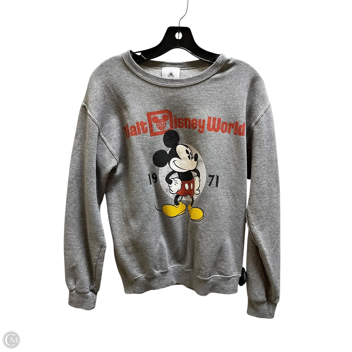 Sweatshirt Crewneck By Disney In Grey, Size: S