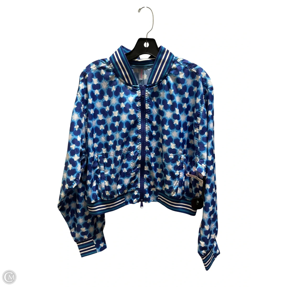 Jacket Windbreaker By Free People In Blue, Size: L