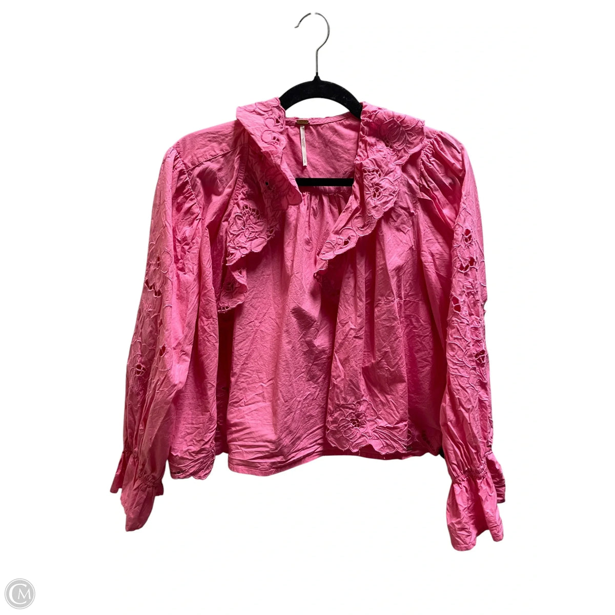 Top Long Sleeve By Free People In Pink, Size: S