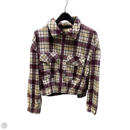 Jacket Fleece By Clothes Mentor In Plaid Pattern, Size: M