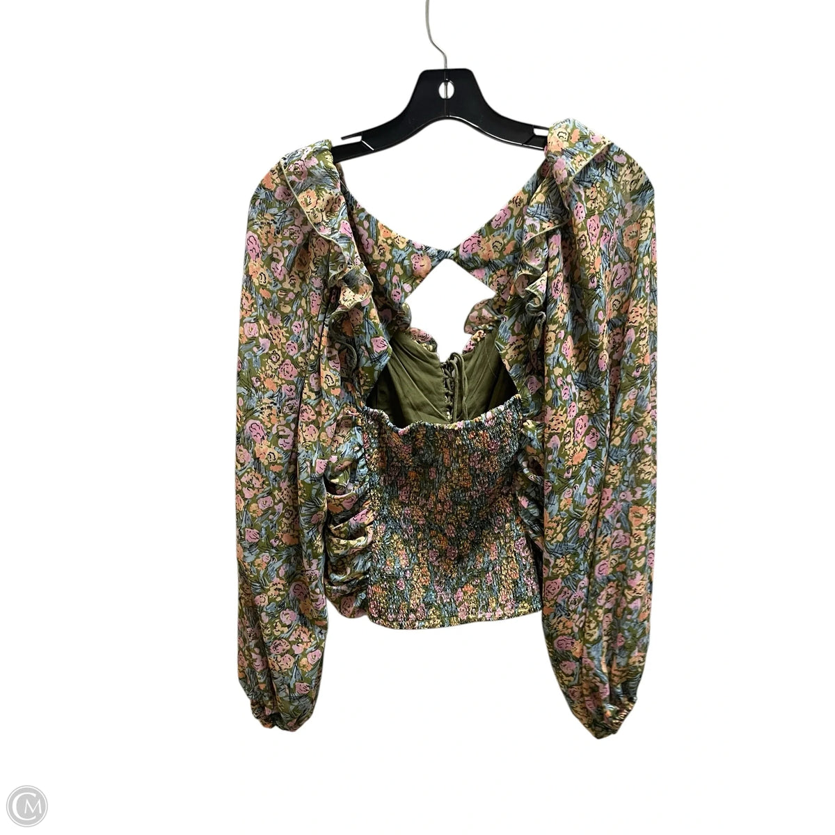 Top Long Sleeve By Free People In Floral Print, Size: L