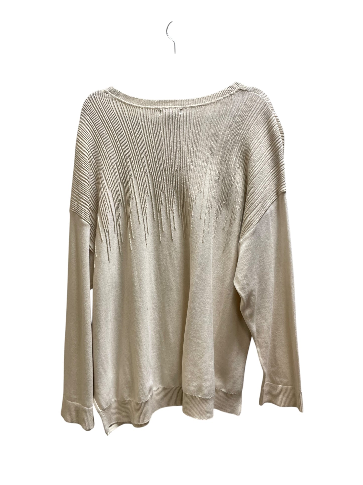 Top Long Sleeve By Alfani In Cream, Size: 3x