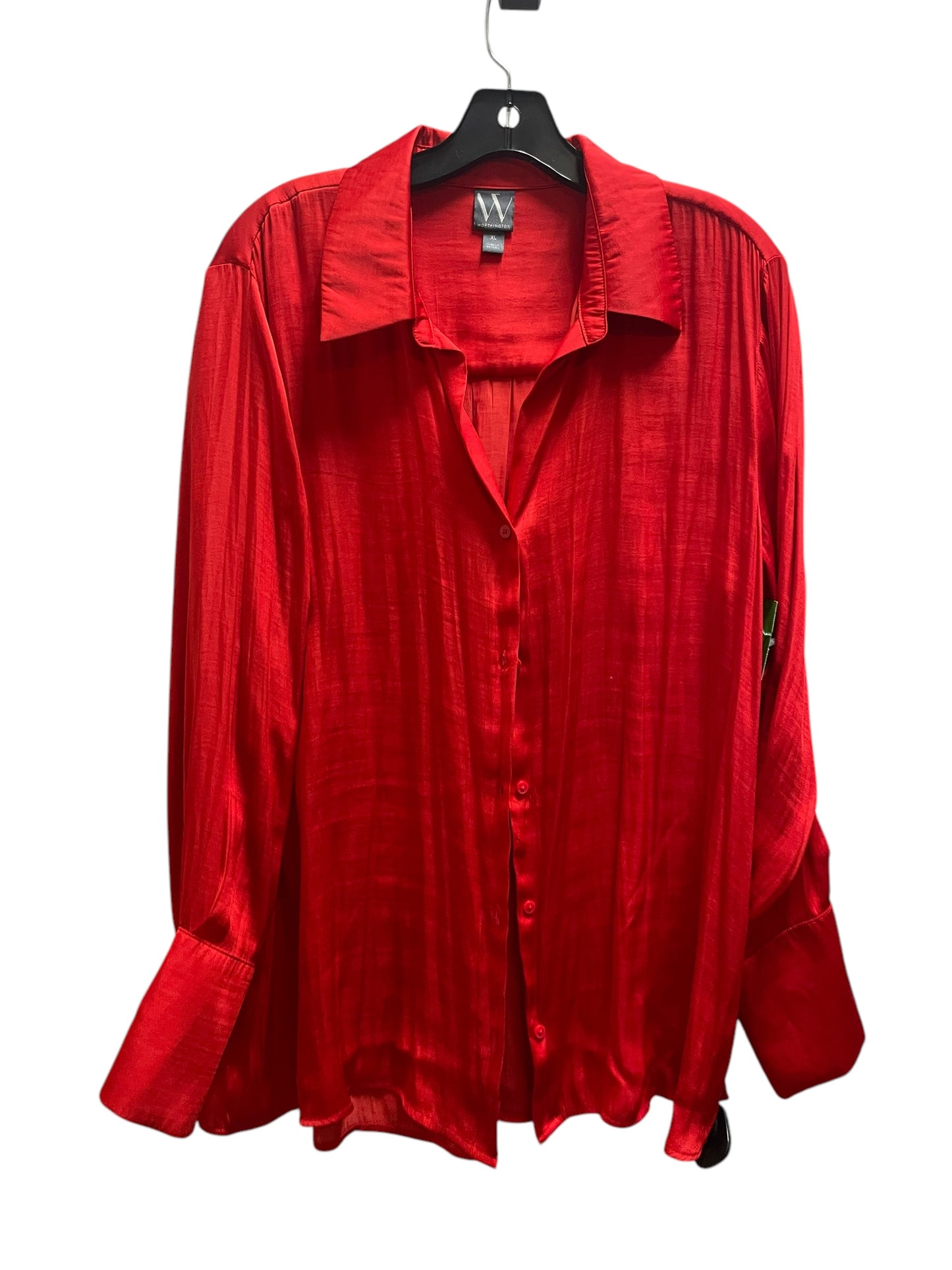 Top Long Sleeve By Worthington In Red, Size: Xl