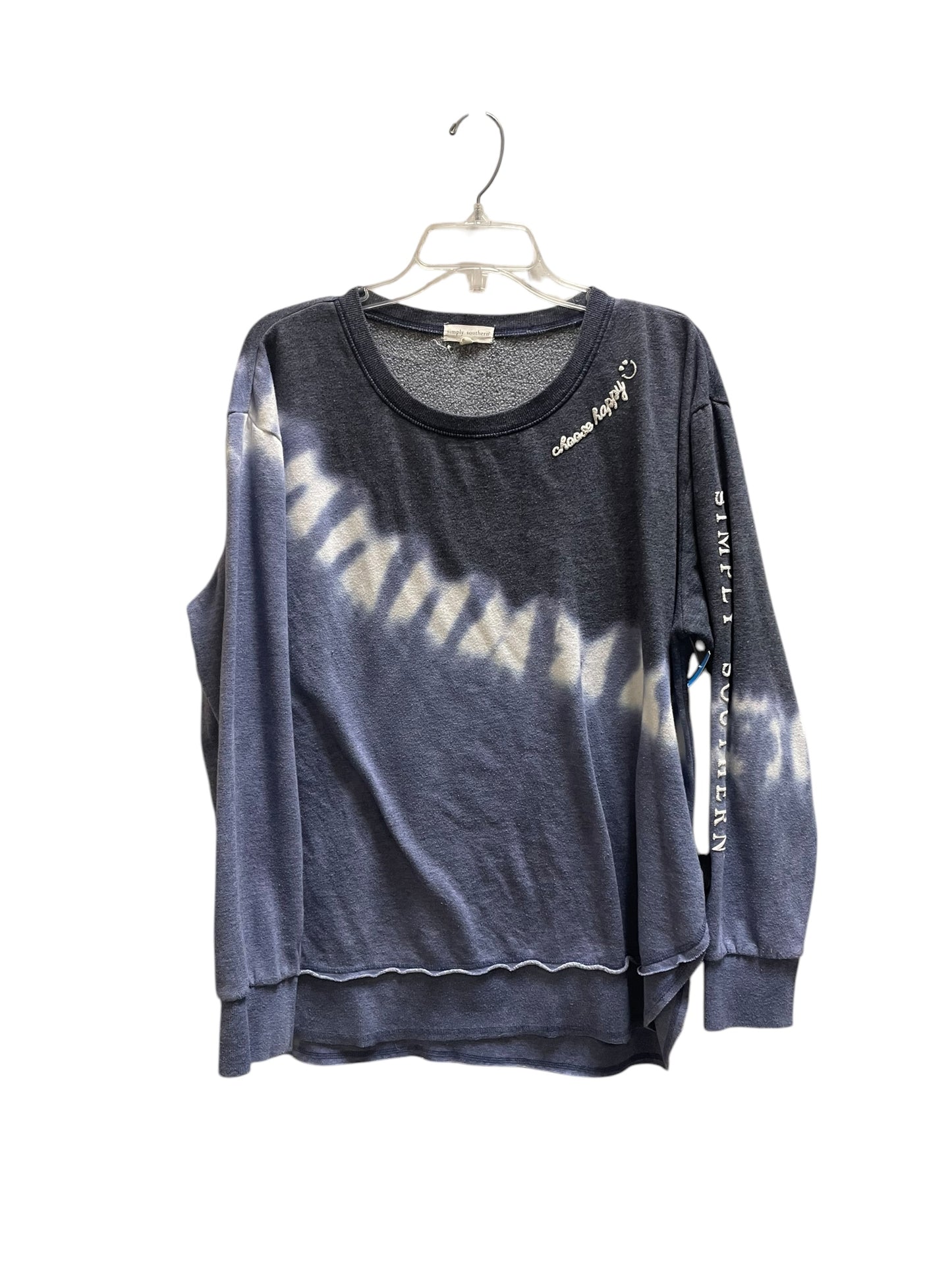 Top Long Sleeve By Simply Southern In Blue, Size: Xl