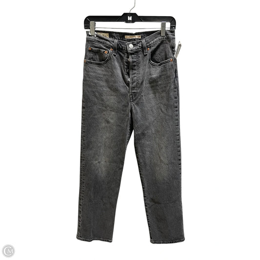 Jeans Straight By Levis In Black Denim, Size: 6