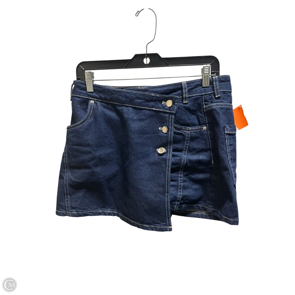 Skirt Mini & Short By Zara In Blue Denim, Size: L