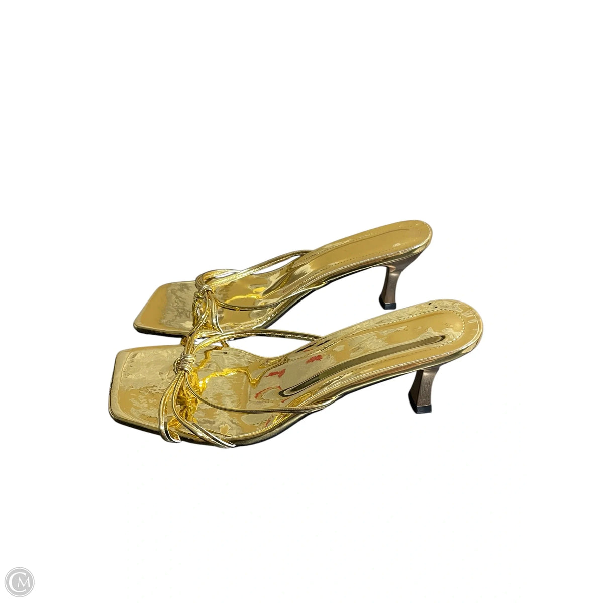 Shoes Heels Kitten By Clothes Mentor In Gold, Size: 10