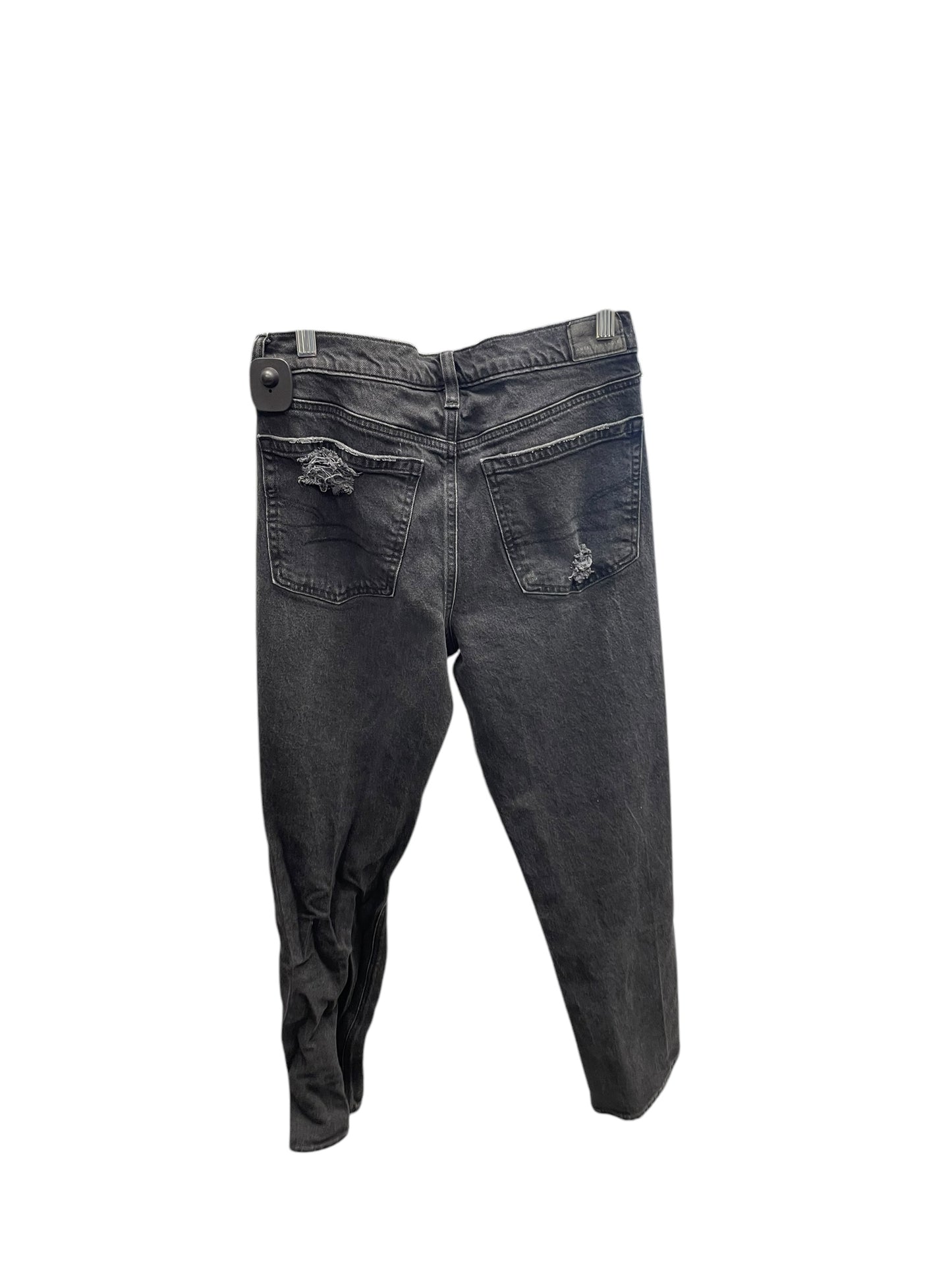 Jeans Boyfriend By American Eagle In Black Denim, Size: 8