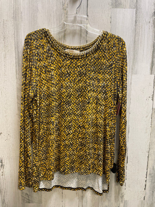 Top Long Sleeve By Michael By Michael Kors In Yellow, Size: L