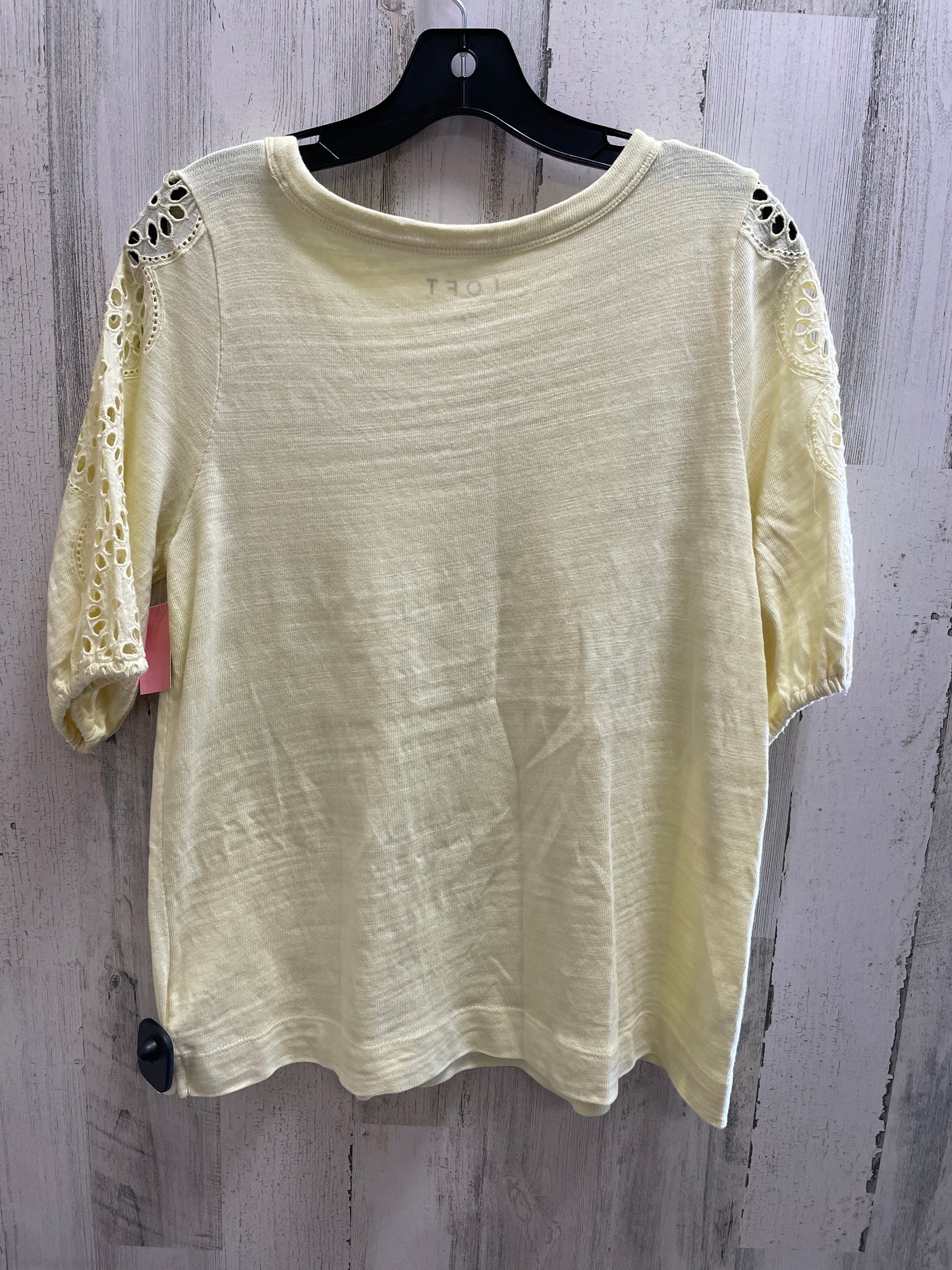 Top Short Sleeve By Loft In Yellow, Size: S