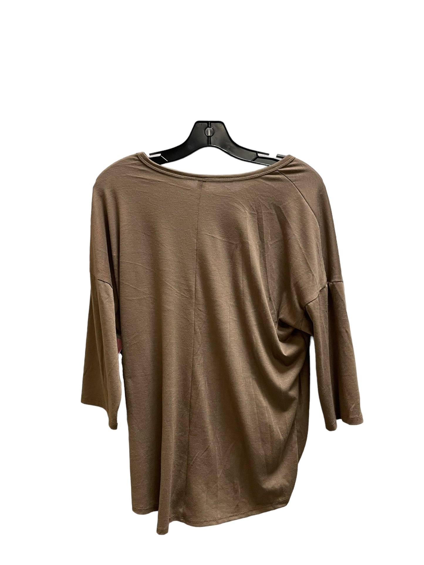 Top Long Sleeve By Perseption Concept In Brown, Size: S