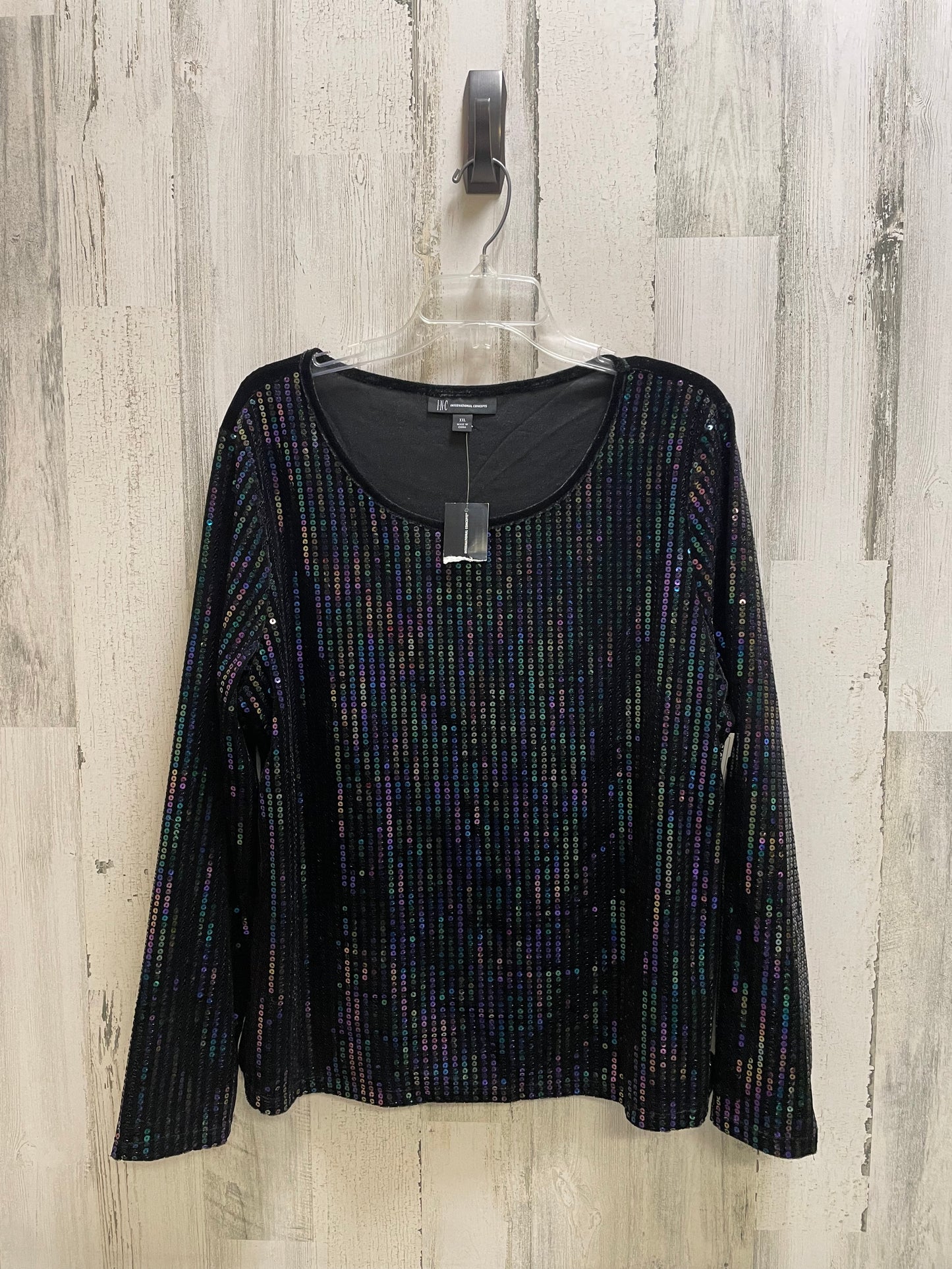 Top Long Sleeve By Inc In Black, Size: Xxl