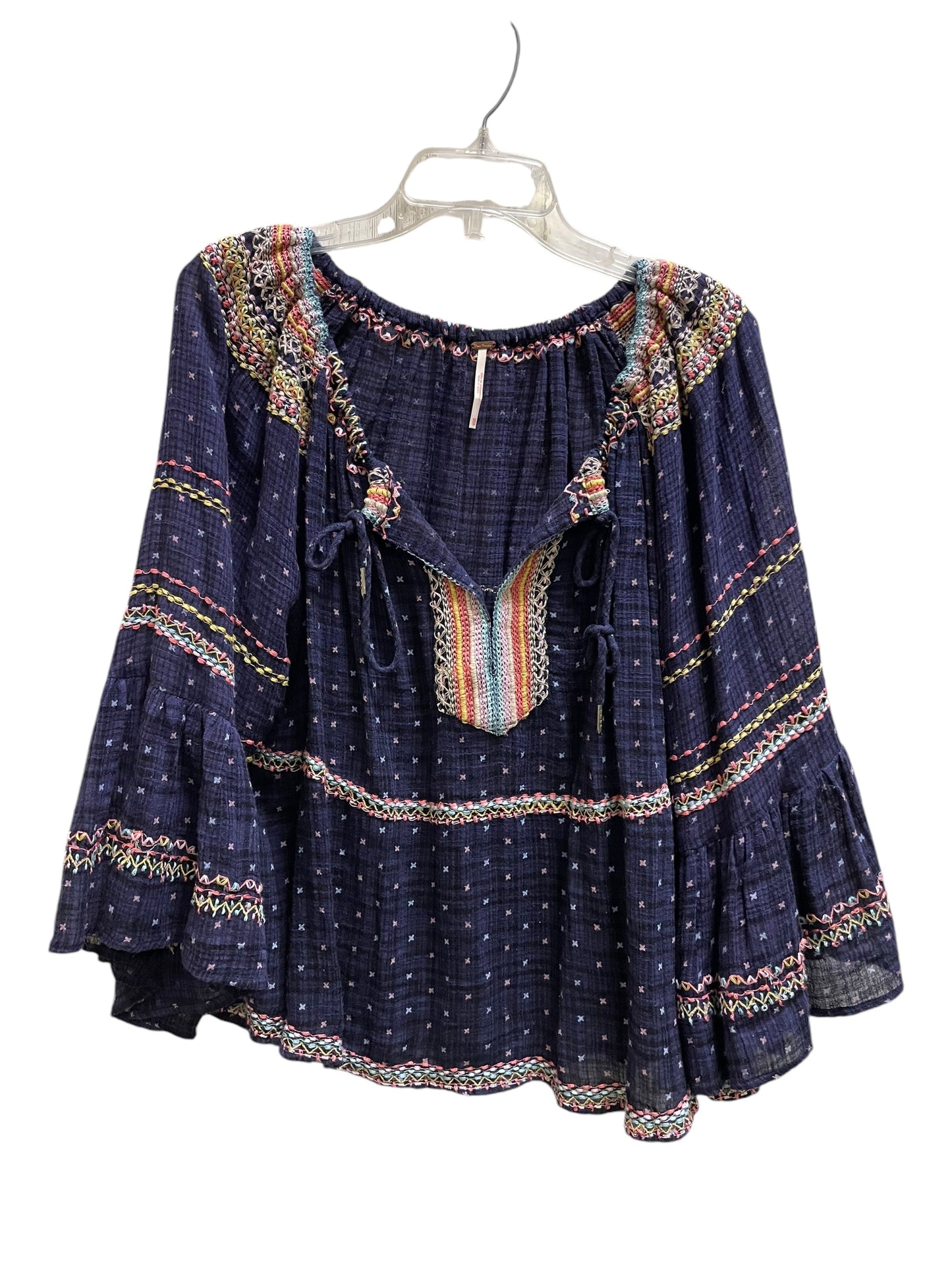 Top Short Sleeve By Free People In Navy, Size: Xs