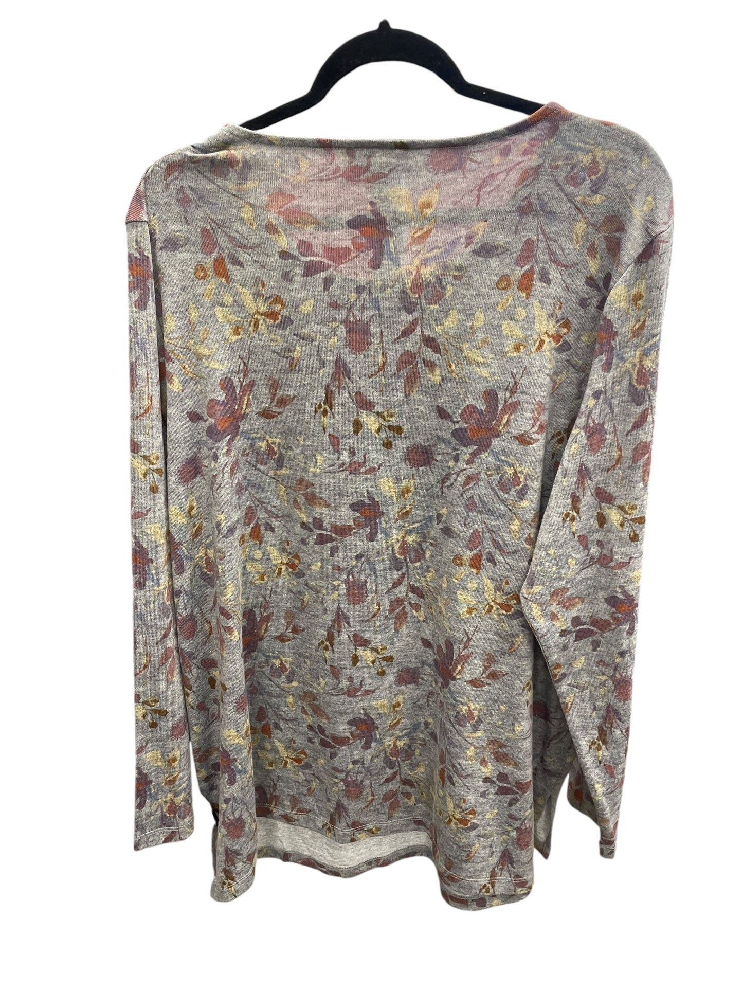 Top Long Sleeve By Cj Banks In Grey, Size: 2x