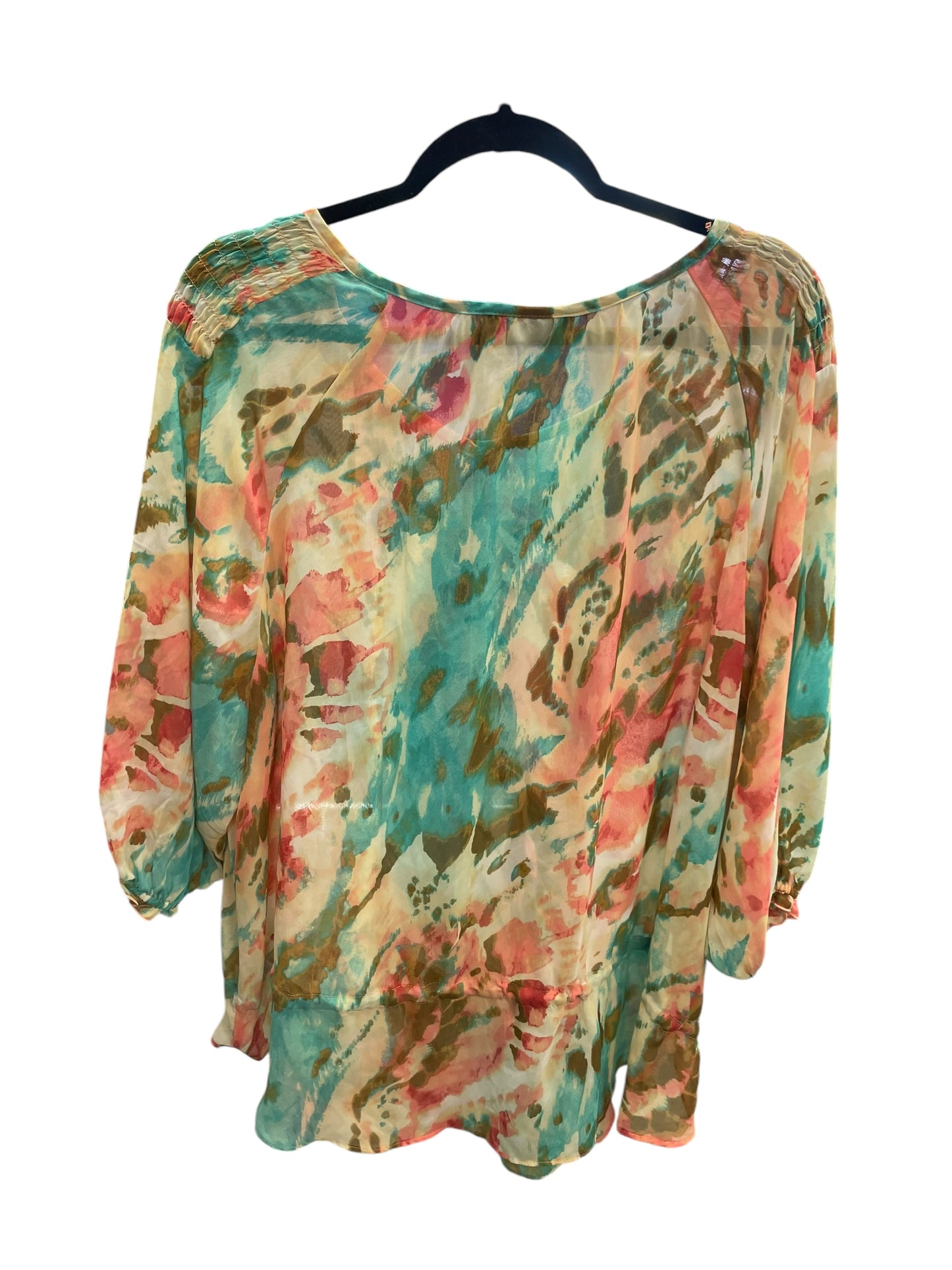 Top Long Sleeve By Apt 9 In Multi-colored, Size: 2x