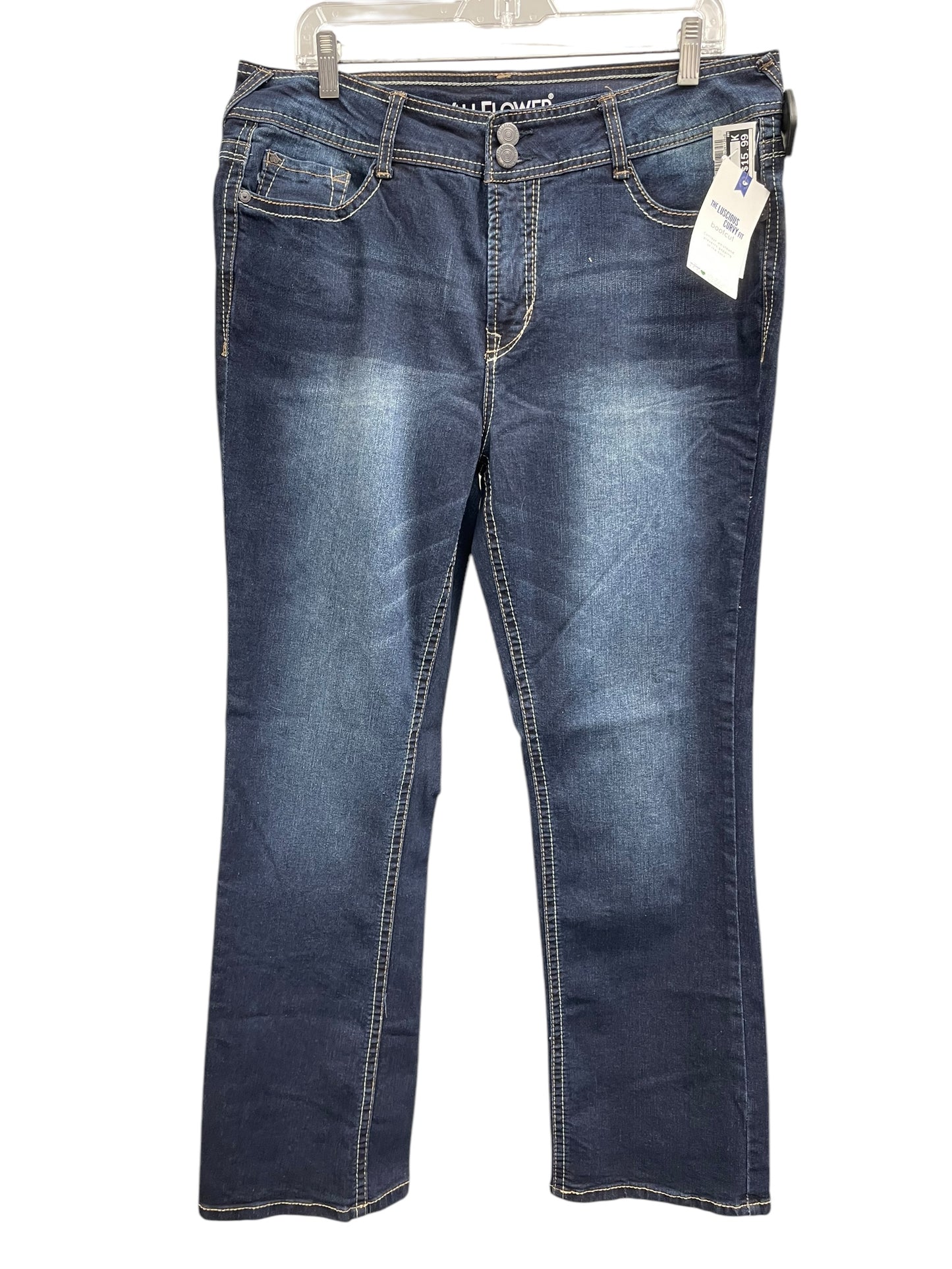 Jeans Flared By Wallflower In Blue Denim, Size: 14