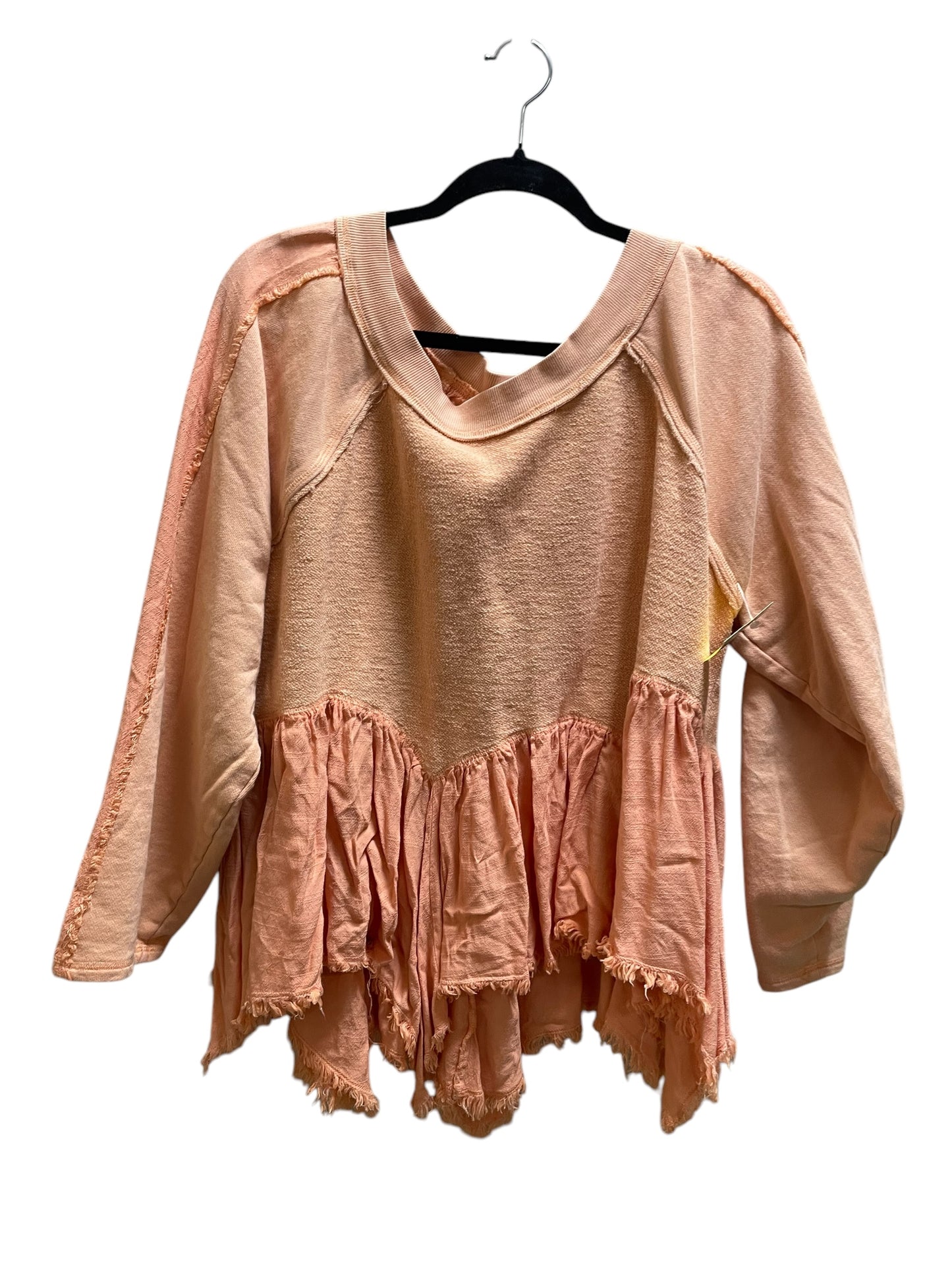 Top Long Sleeve By Free People In Orange, Size: S