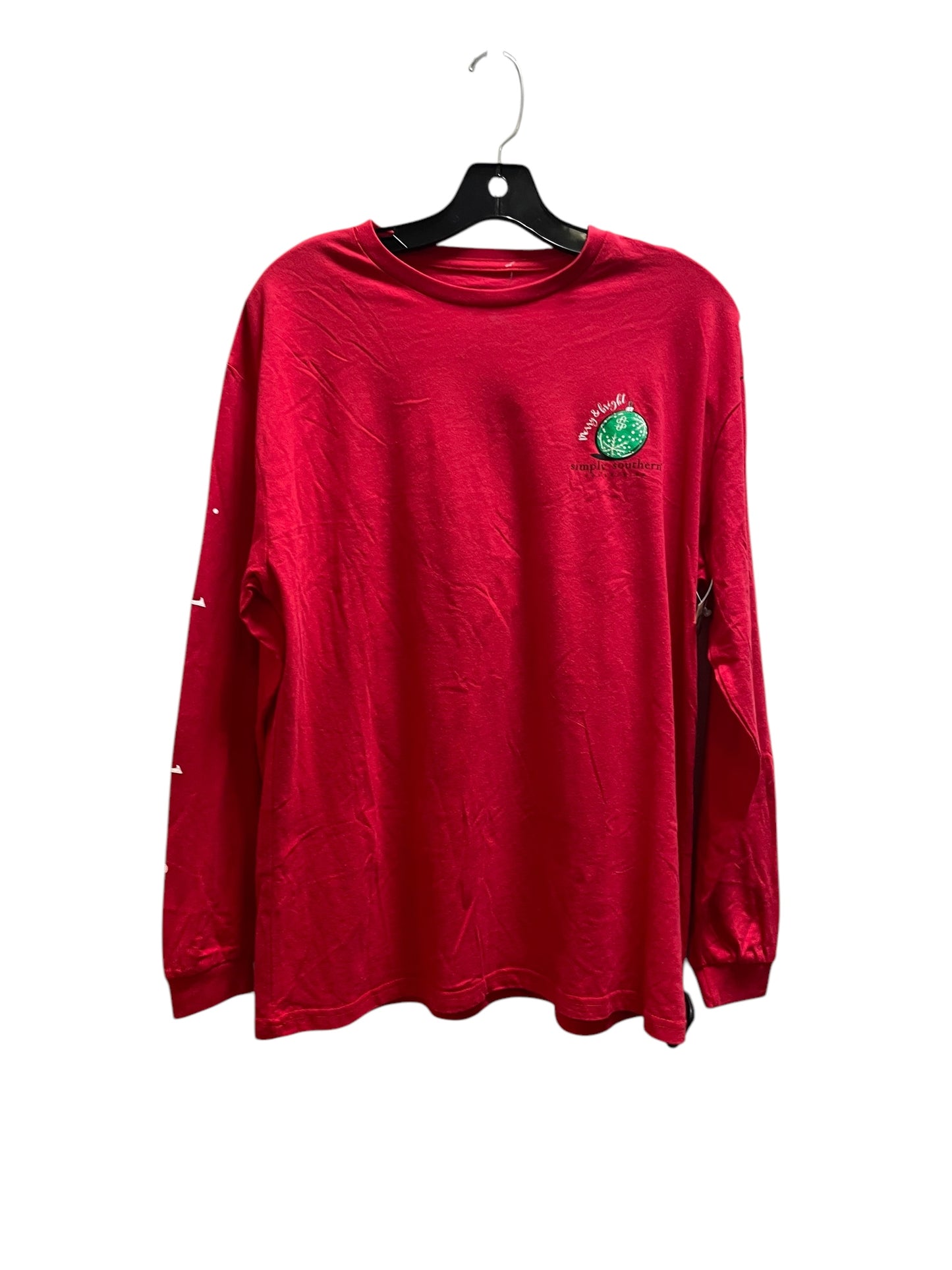 Top Long Sleeve By Simply Southern In Red, Size: M