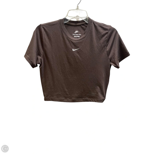 Athletic Top Short Sleeve By Nike Apparel In Brown, Size: S