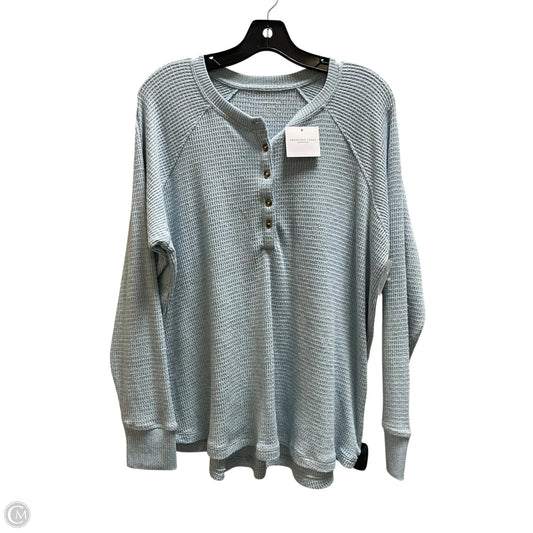 Top Long Sleeve By American Eagle In Blue, Size: L