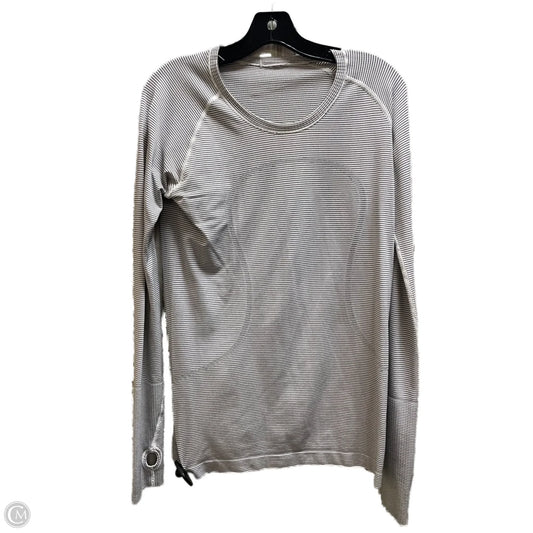 Athletic Top Long Sleeve Crewneck By Lululemon In Striped Pattern, Size: 10