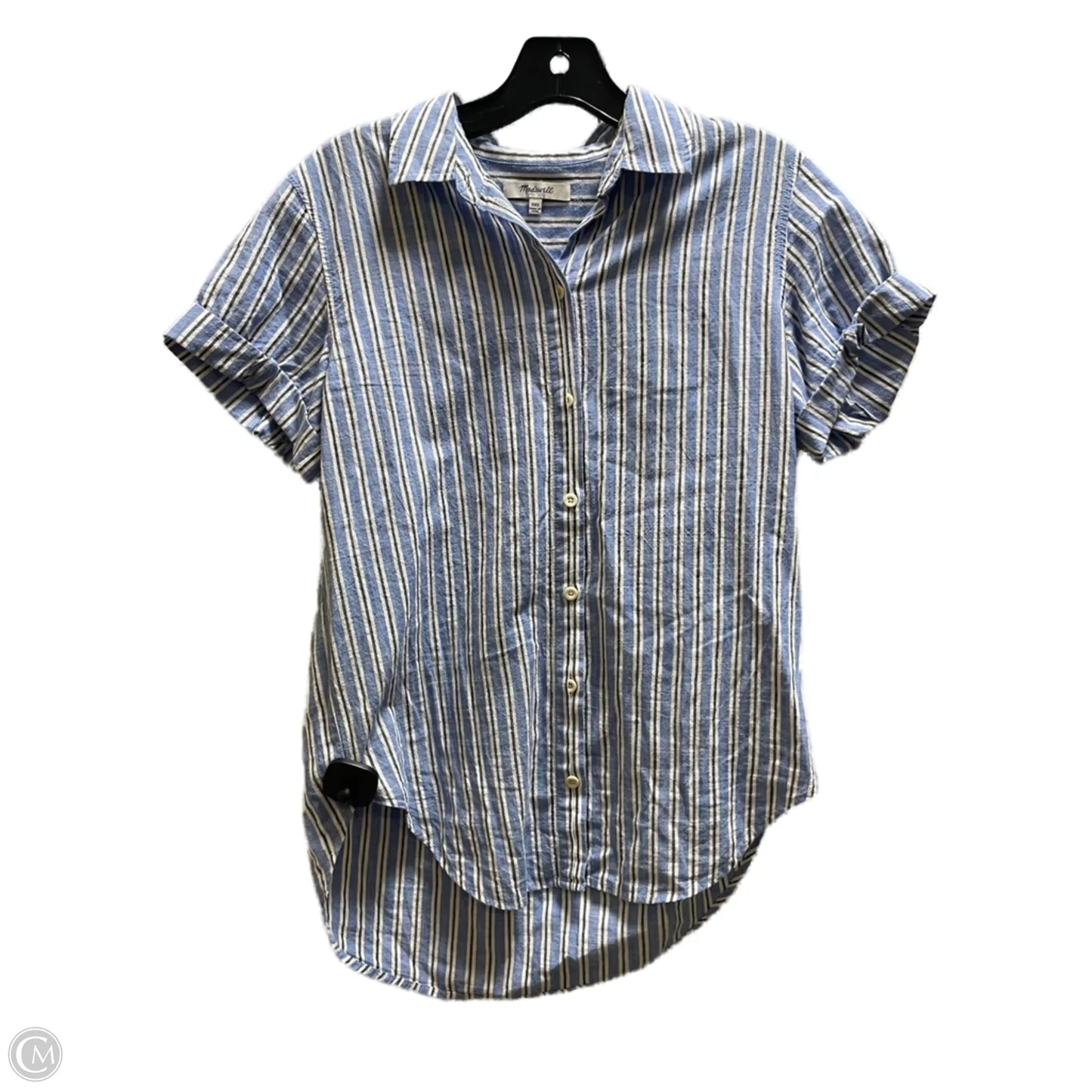 Top Short Sleeve By Madewell In Striped Pattern, Size: Xxs