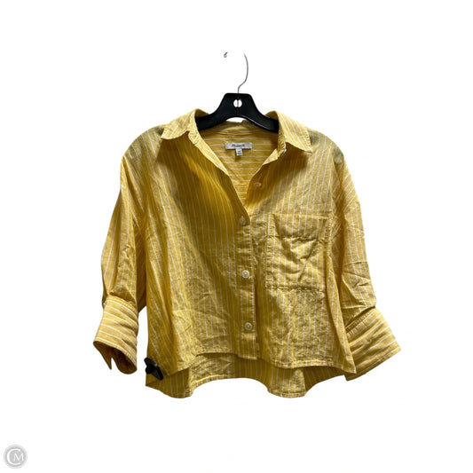 Top Short Sleeve By Madewell In Yellow, Size: Xxs