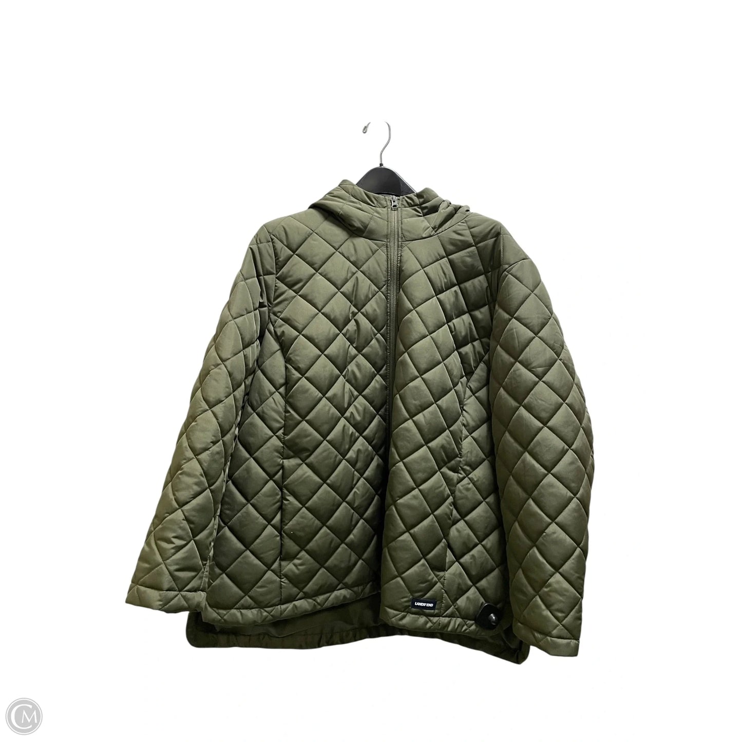 Coat Other By Lands End In Green, Size: 2x