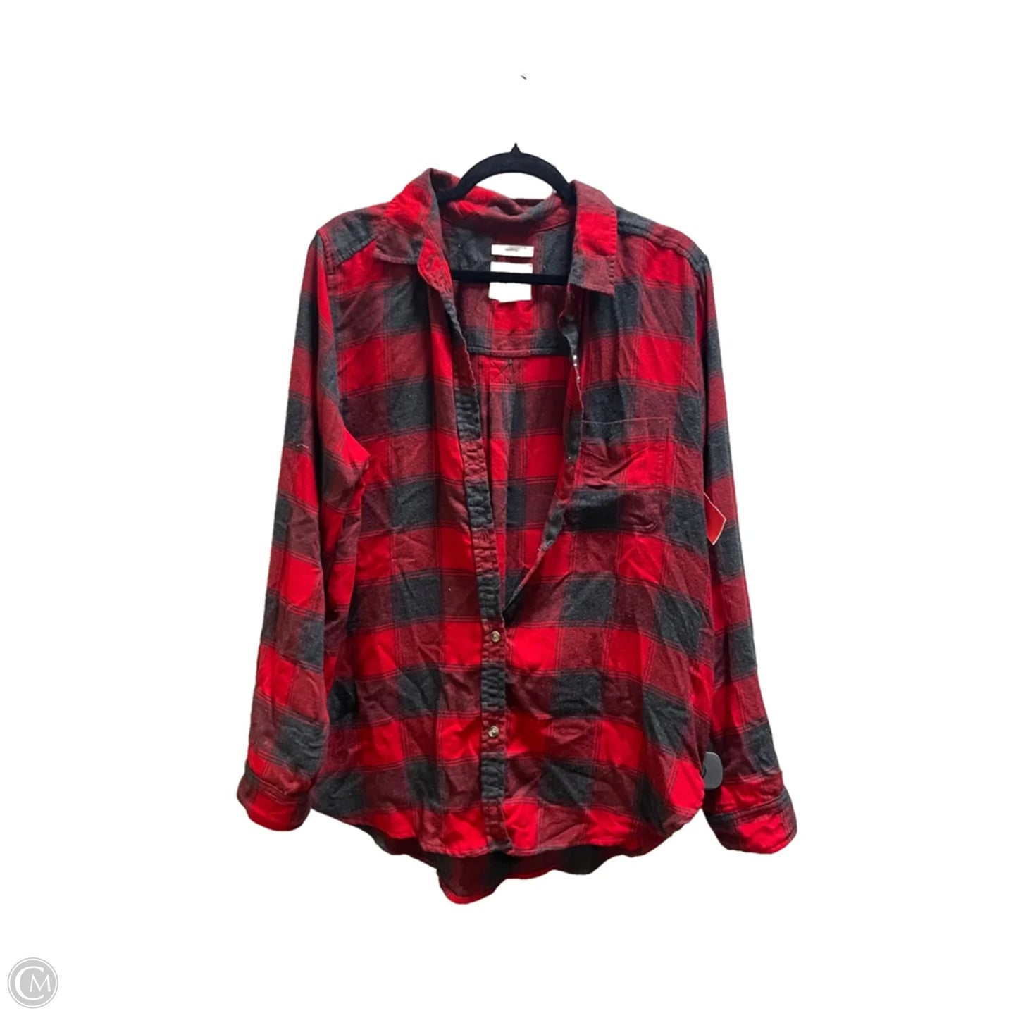 Top Long Sleeve By American Eagle In Red, Size: L