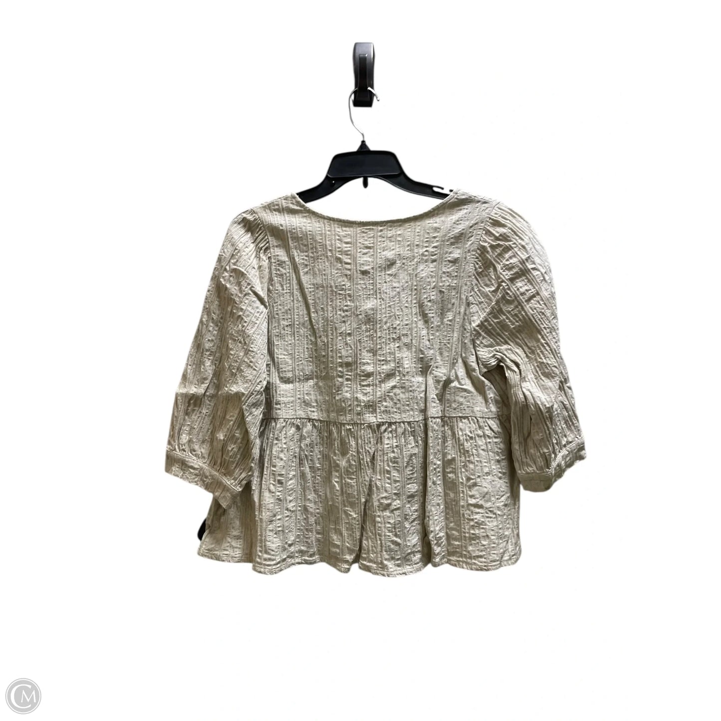 Top Long Sleeve By Allie Rose In Tan, Size: L