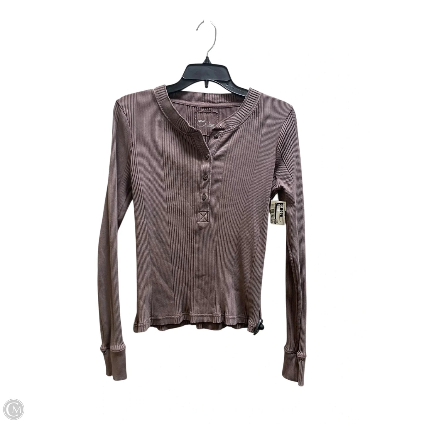 Top Long Sleeve By Aerie In Brown, Size: M