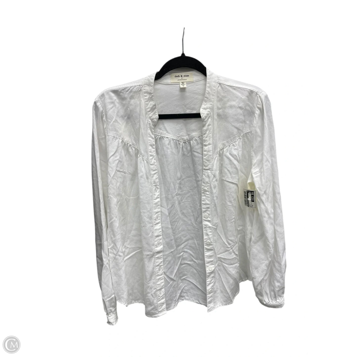 Top Long Sleeve By Cloth & Stone In White, Size: M
