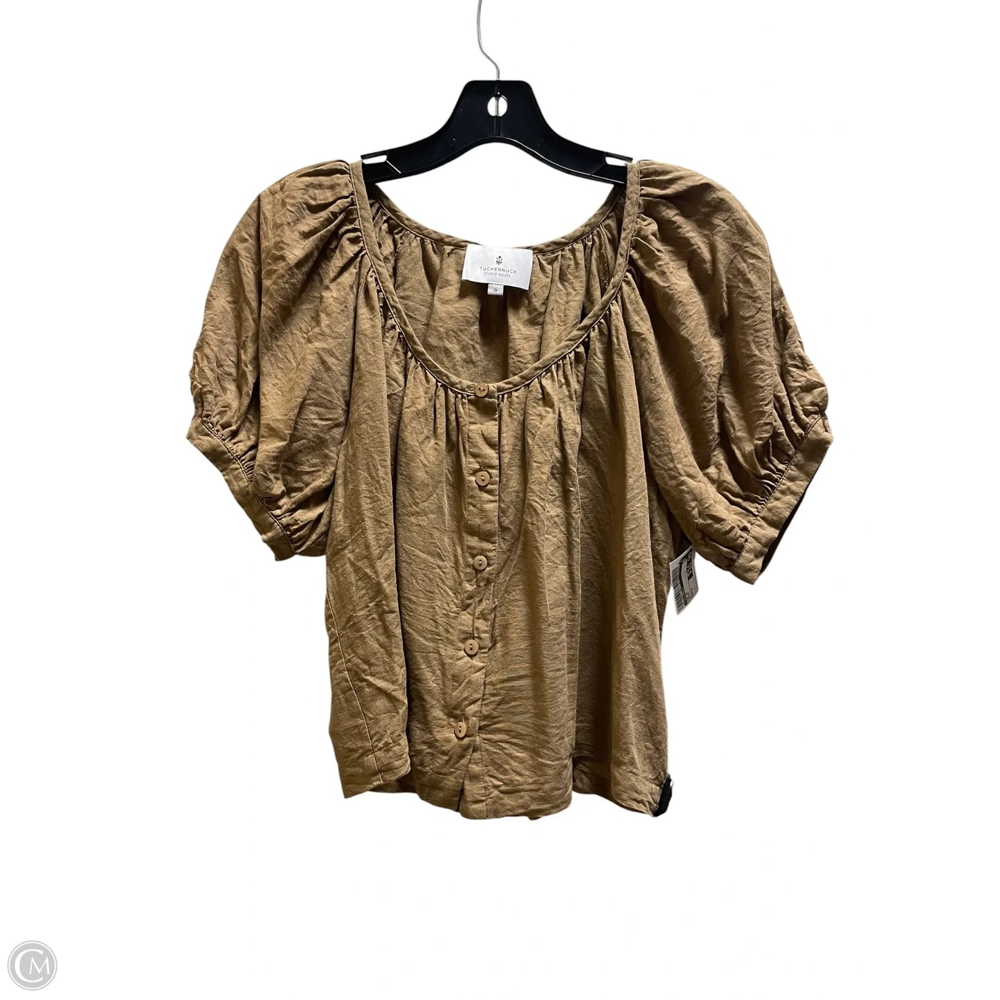 Top Short Sleeve By Tuckernuck In Brown, Size: S