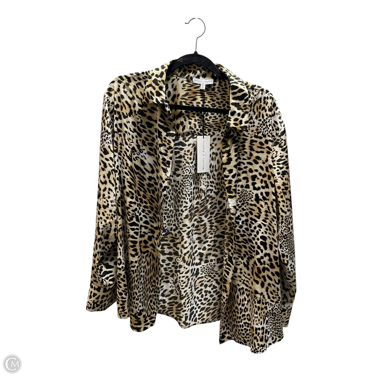 Top Long Sleeve By Maison Damelie In Animal Print, Size: Xl
