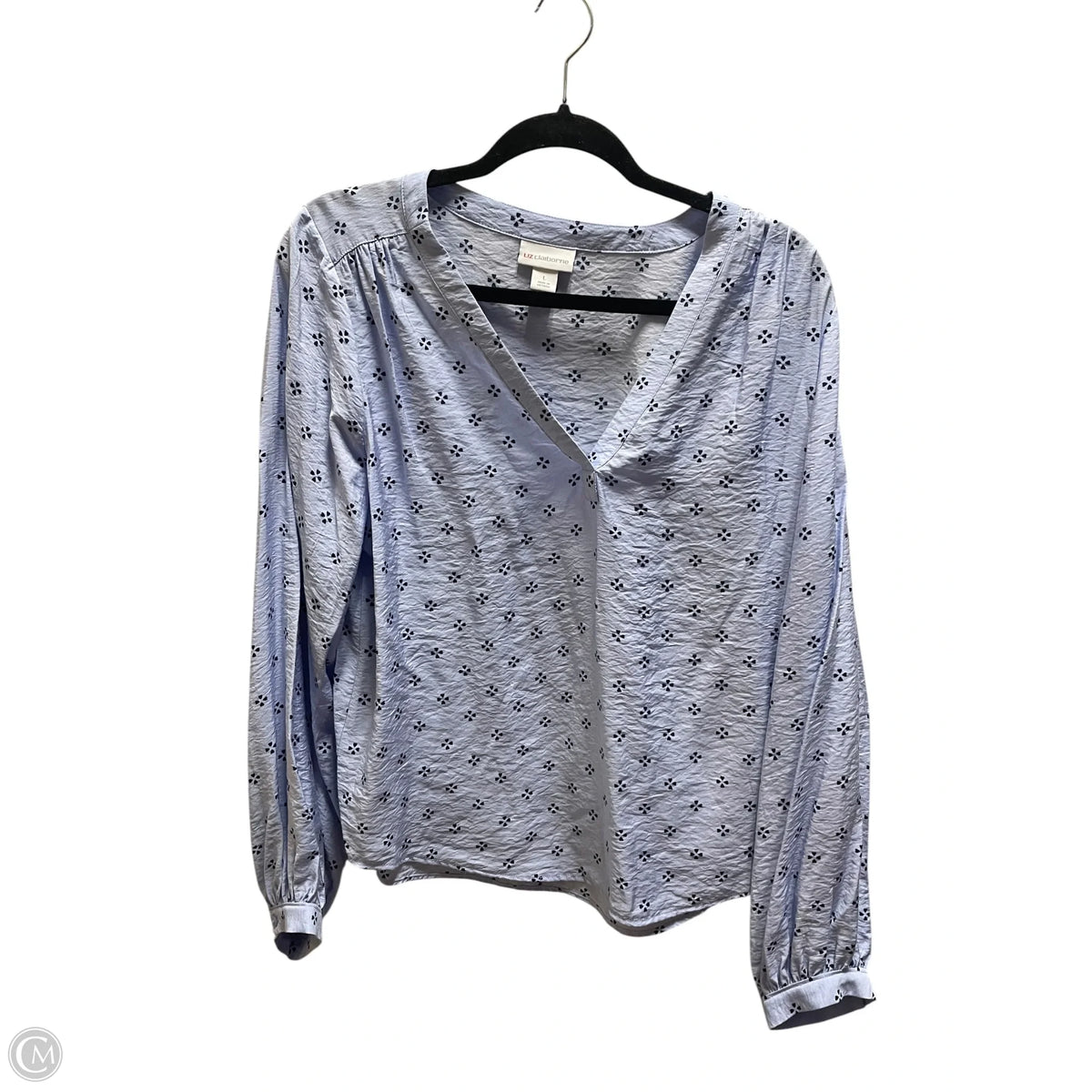 Top Long Sleeve By Liz Claiborne In Blue, Size: L