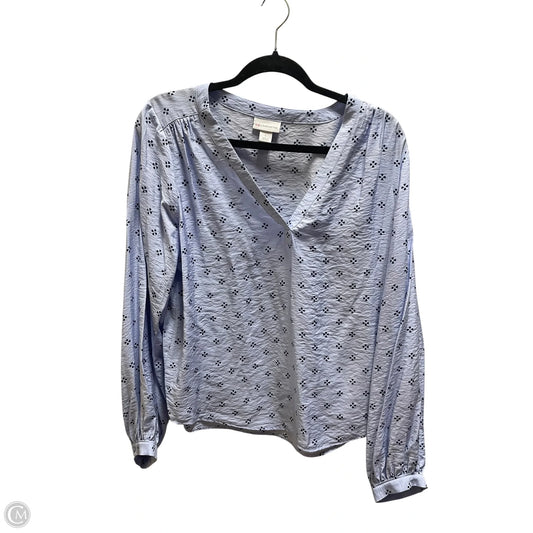 Top Long Sleeve By Liz Claiborne In Blue, Size: L