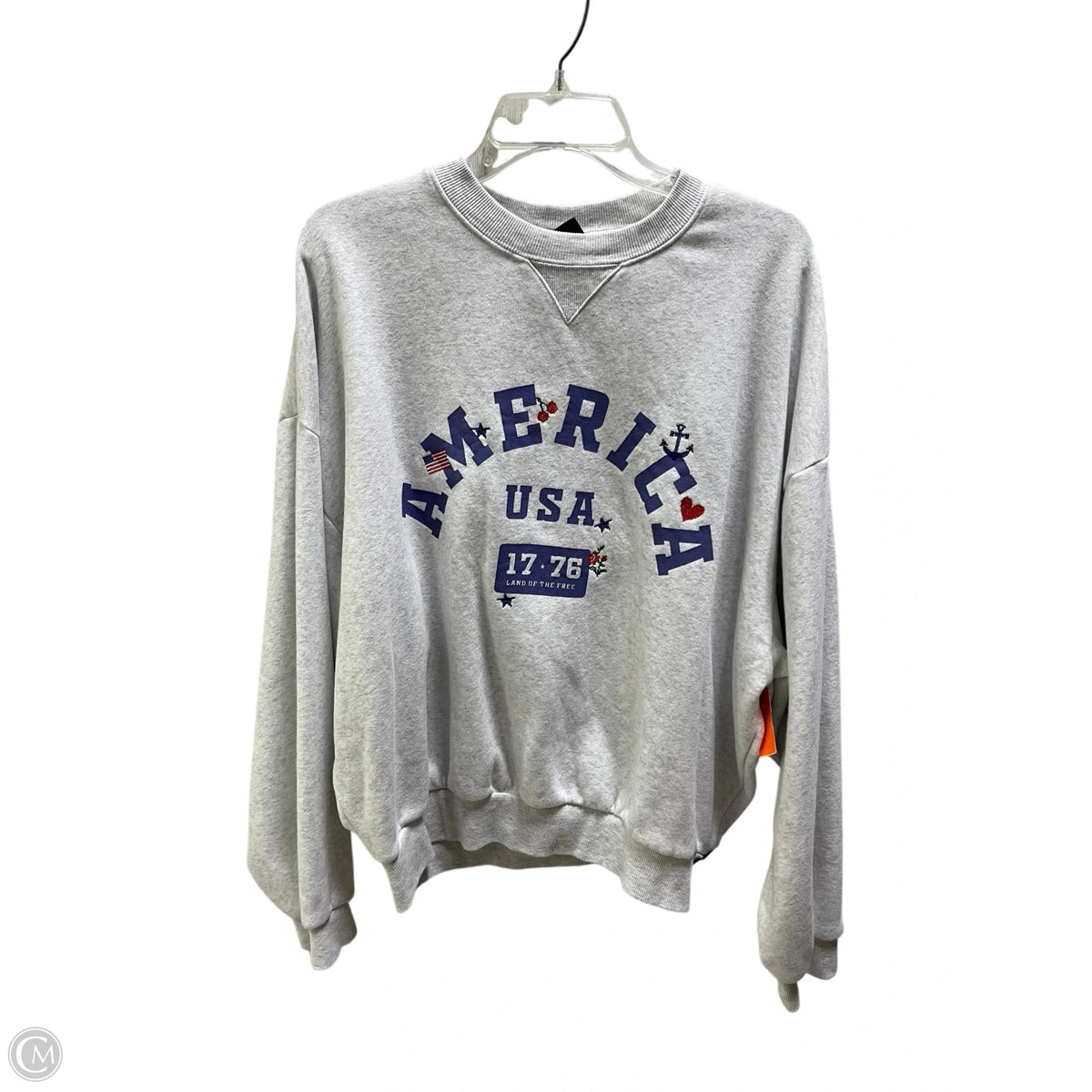 Sweatshirt Crewneck By Clothes Mentor In Grey, Size: L