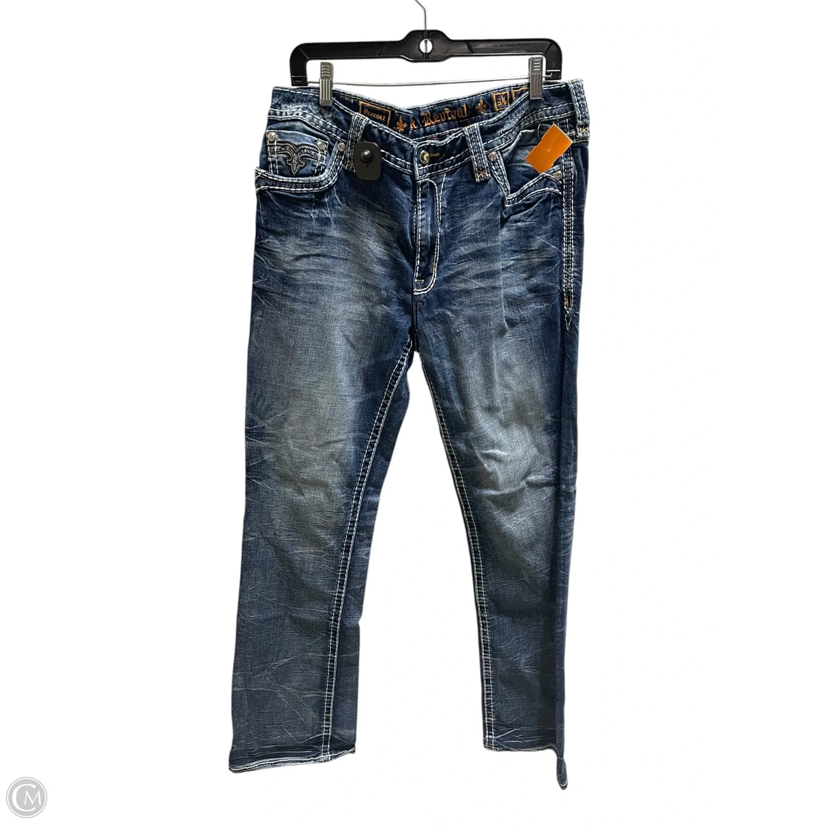 Jeans Boot Cut By Rock Revival In Blue Denim, Size: 18