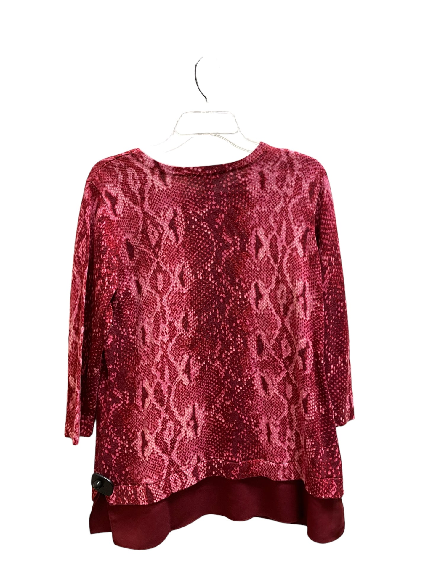 Top Long Sleeve By Isaac Mizrahi Live Qvc In Red, Size: M