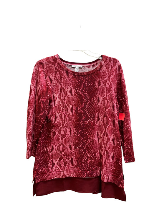 Top Long Sleeve By Isaac Mizrahi Live Qvc In Red, Size: M