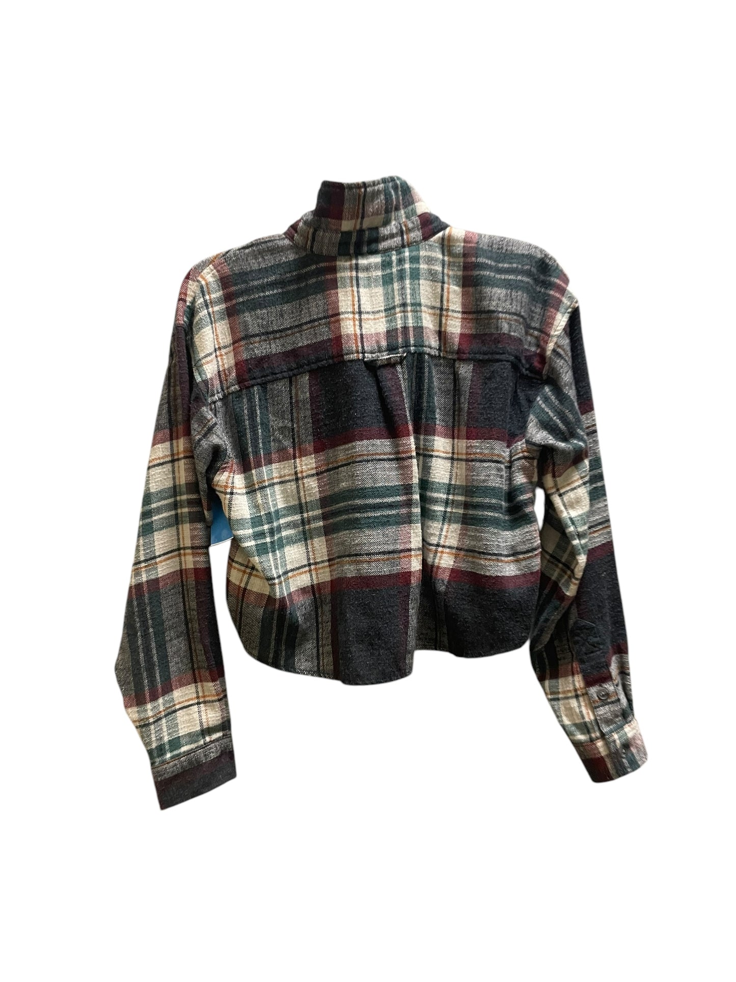 Top Long Sleeve By American Eagle In Plaid Pattern, Size: S